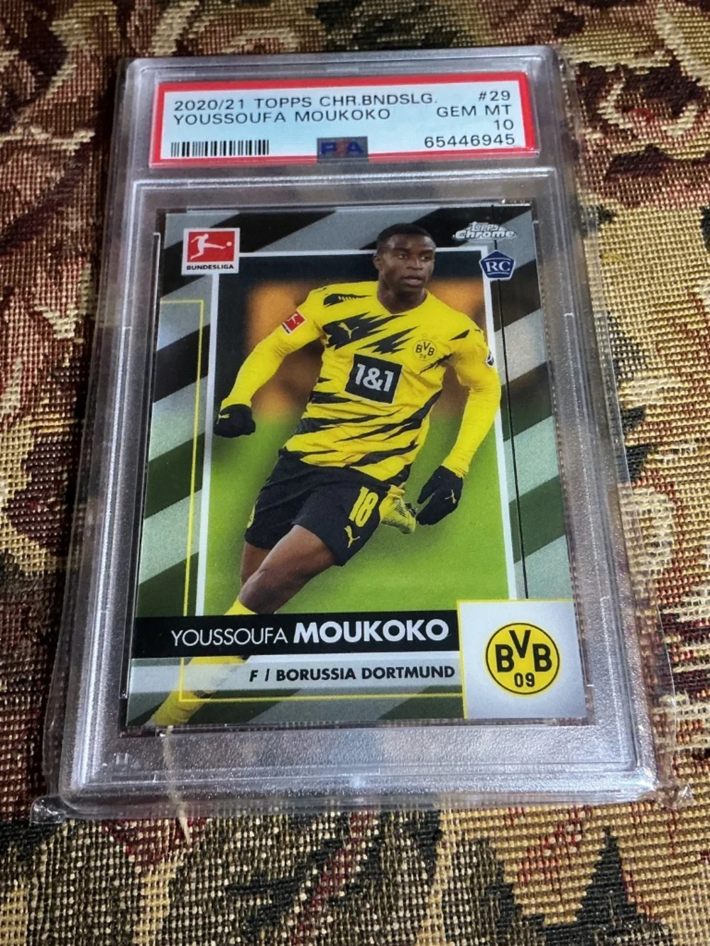 2020 Topps Chrome Bundesliga Youssoufa Moukoko PSA 10 GEM MT Rookie RC
